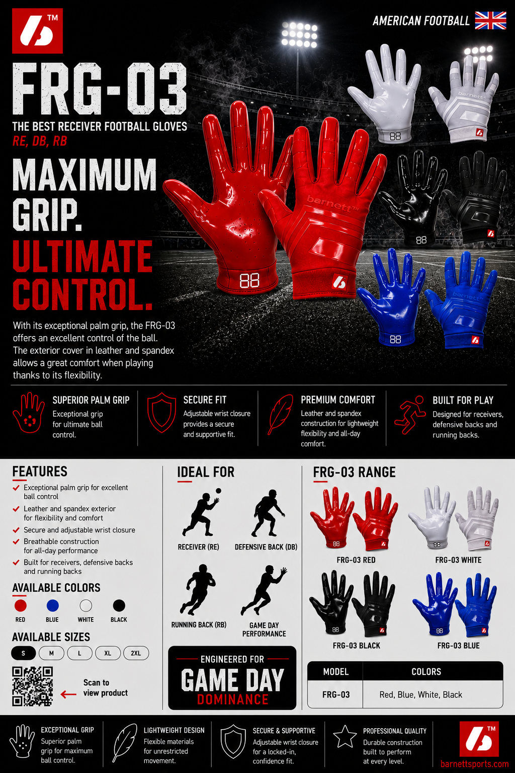 FRG-03 The best receiver football gloves, Pink