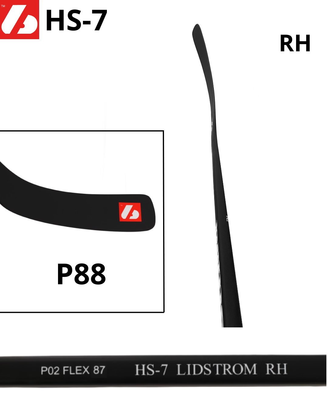 Bâton de hockey en carbone à haut module HS-7