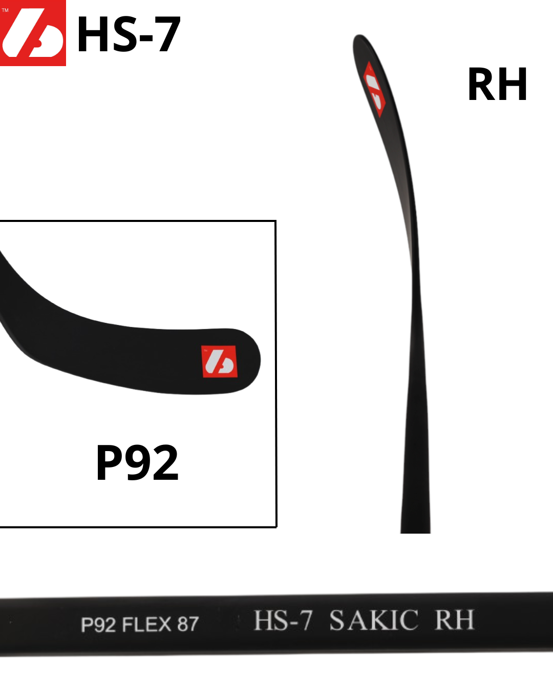 Bâton de hockey en carbone à haut module HS-7