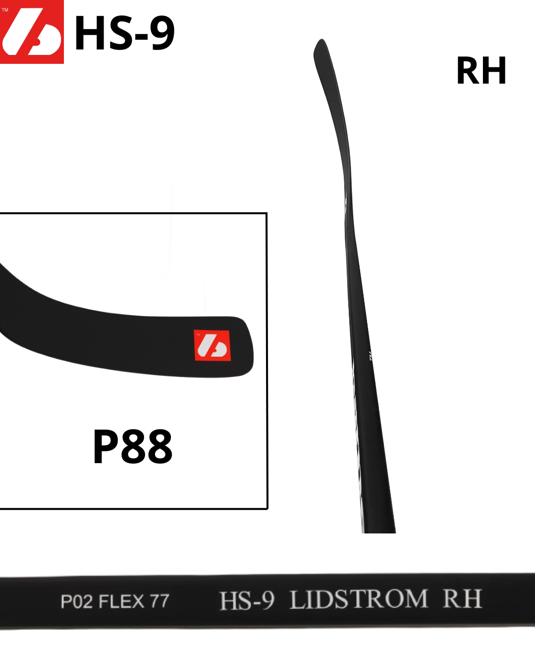 Bâton de hockey en carbone à haut module HS-9