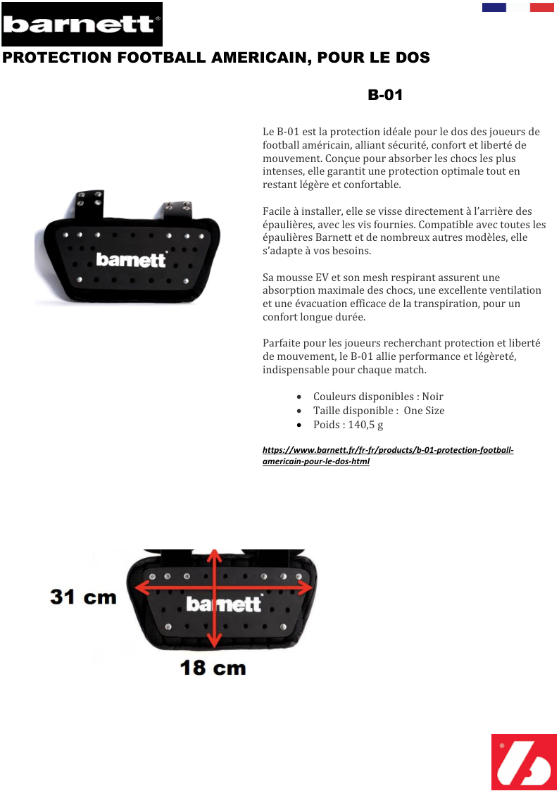 B-01 Protection dorsale
