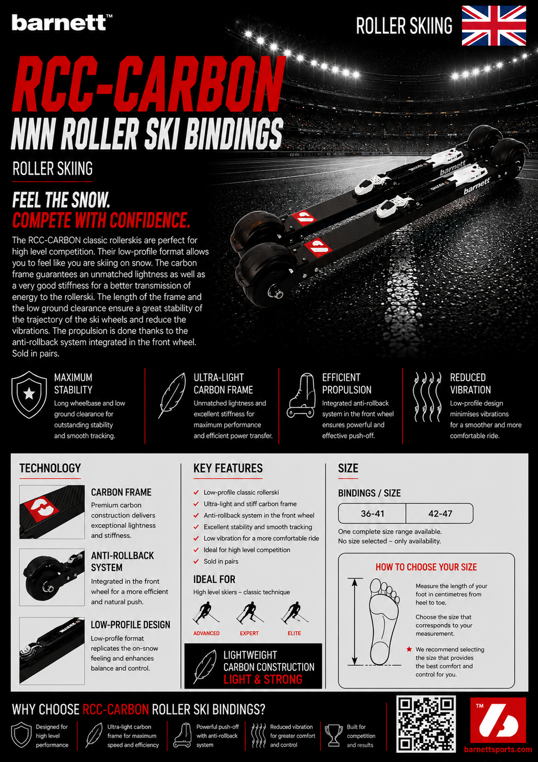 RCC-CARBON NNN Rollerski, NOIR