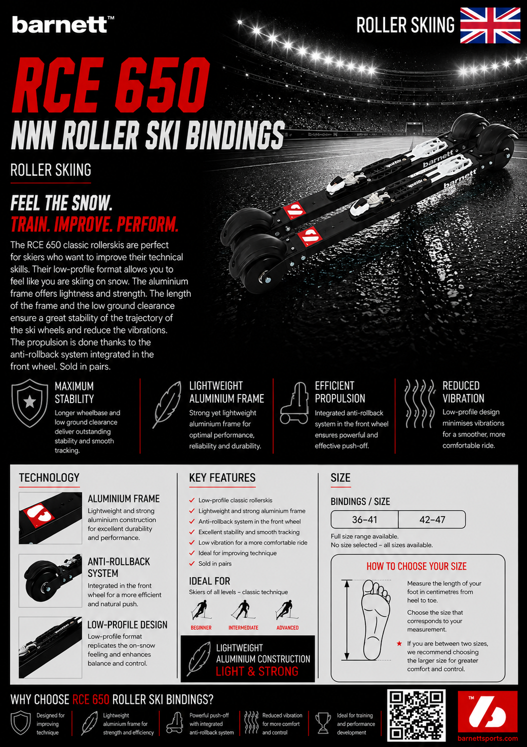 RCE-700 Fixations NNN Rollerski, NOIR