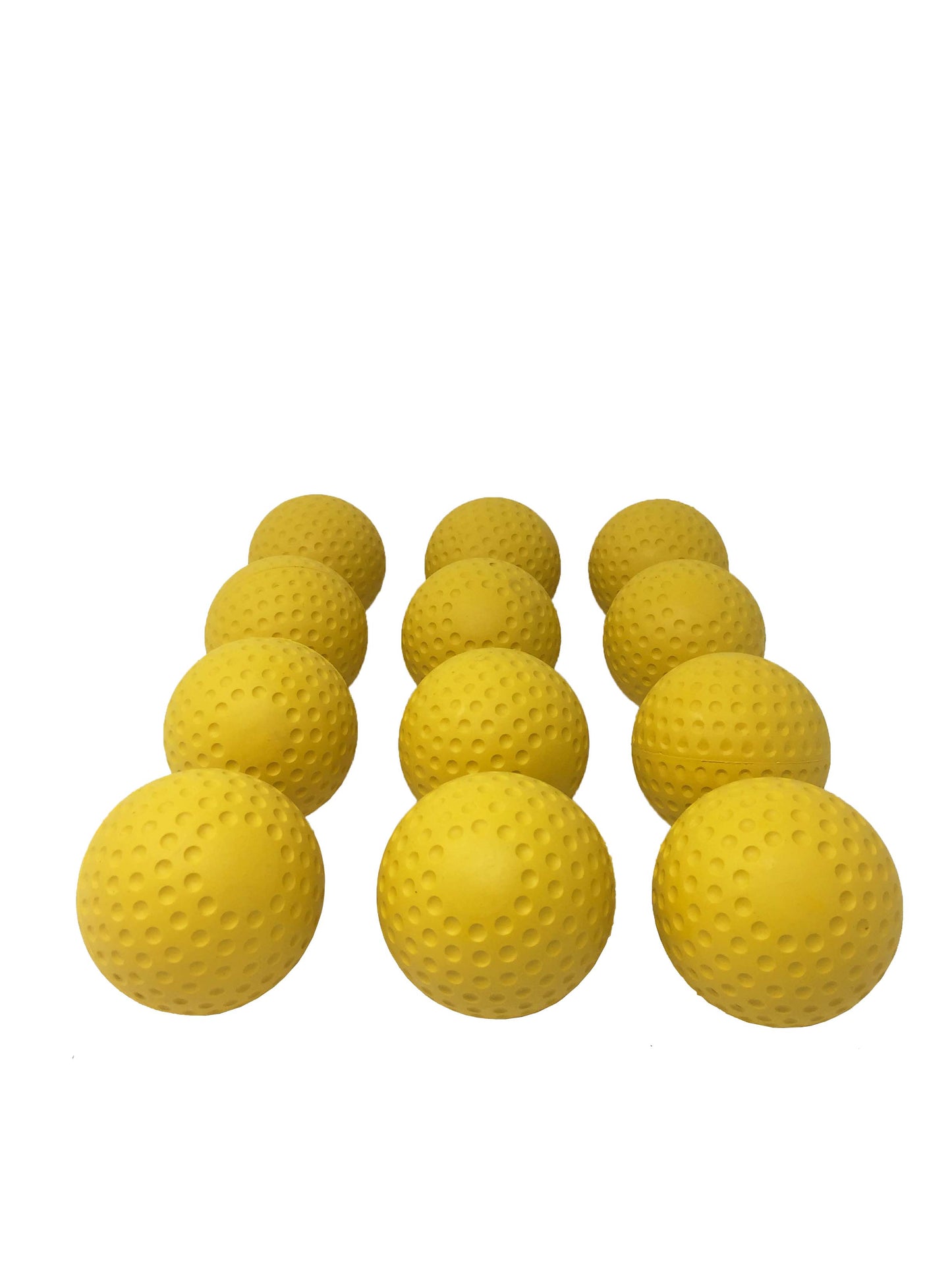 A- 123 balles de baseball pour machine à lancer, grosseur 9'', Rouge/Jaune, 12 morceaux