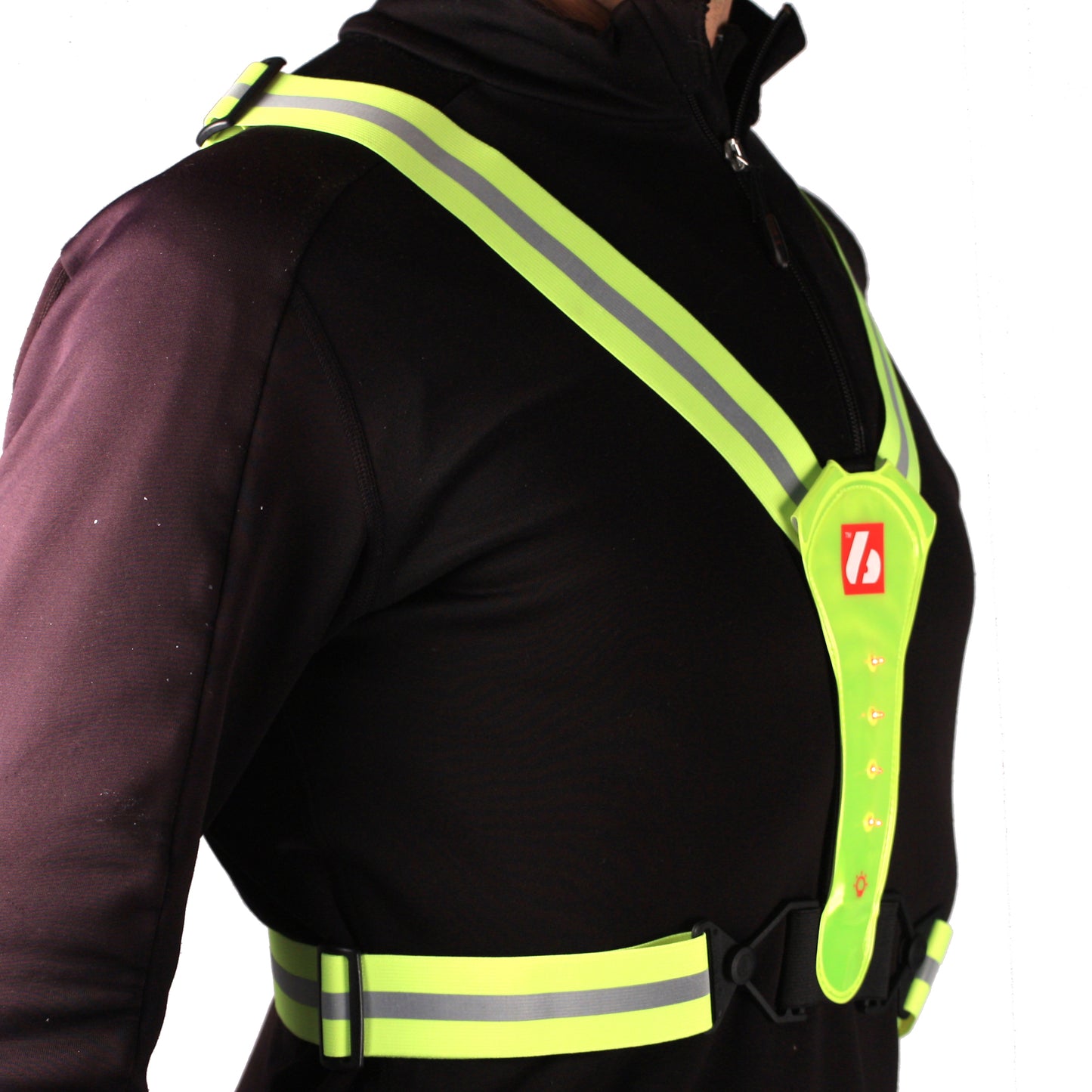 Gilet fluorescent LW-1 avec lumières LED et bandes réfléchissantes