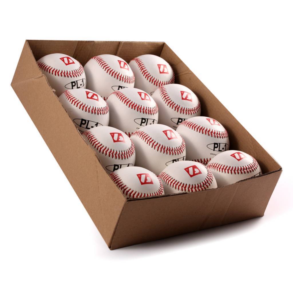 Balles de baseball PL-1 Elite match, taille 9 "blanc, 1 douzaine