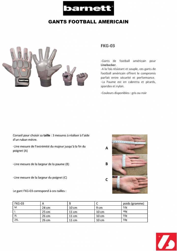 FKG-03 Gants de football linebacker de haut niveau, LB, RB, TE, Noir