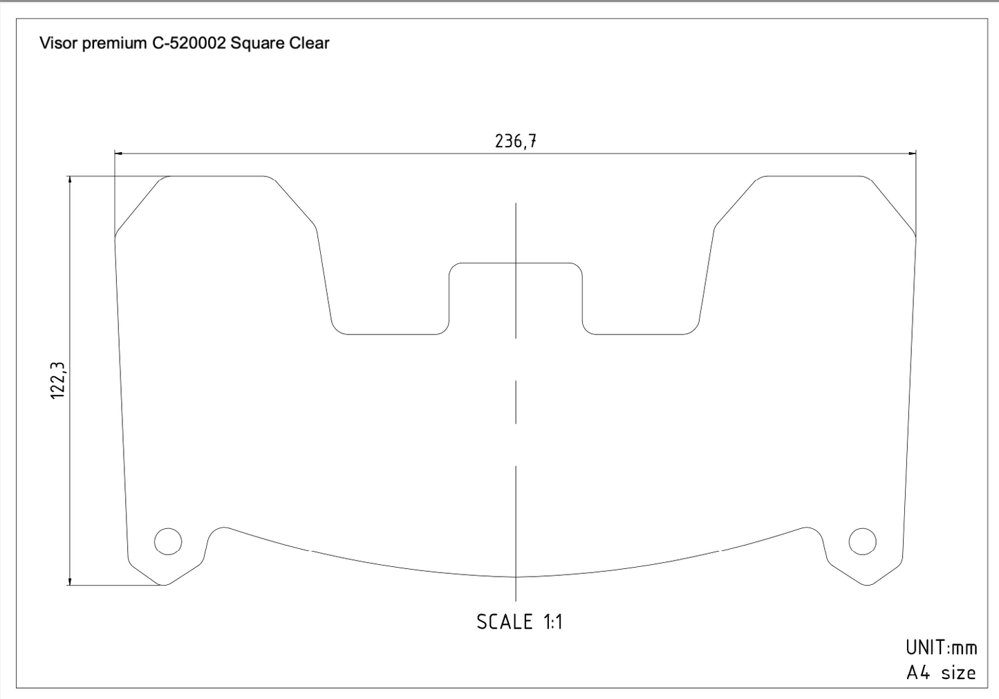 Visor premium C-520002 Square Clear