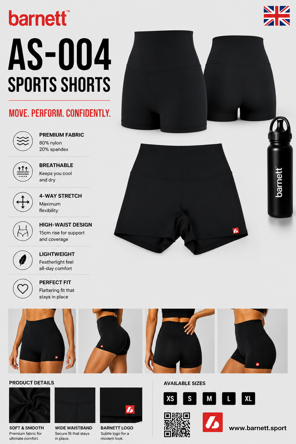 AS-004 Sports Shorts Black