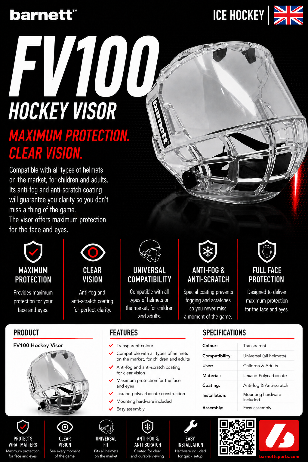 Visière de hockey FV100