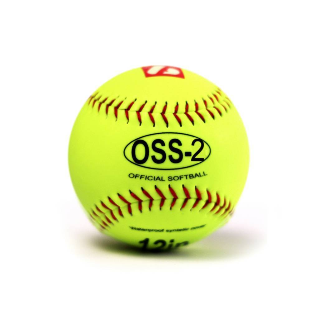 OSS-2 Balle de softball d'entraînement, toucher doux, taille 12", blanc, 1 douzaine