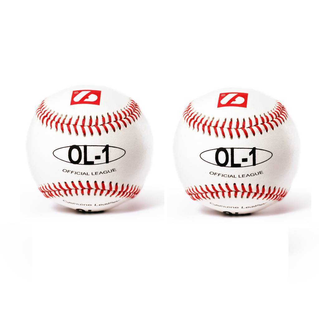 Balles de baseball de compétition OL-1, taille 9" blanches, 2 pièces